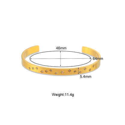 Fashion Circle Stainless Steel 18K Gold Plated Bangles