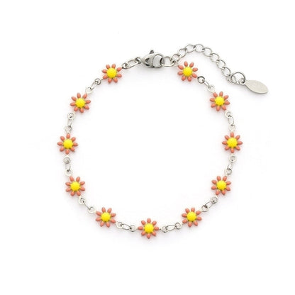 Cute Flower Stainless Steel 18K Gold Plated None Bracelets In Bulk