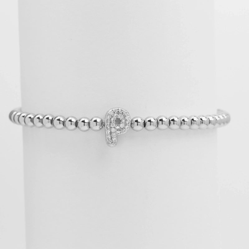 Xi Yin Hot Sale Brass Micro-Inlaid Bubble Balloon Diy26 English Letters Copper Bead Beaded Elastic Wire Bracelet
