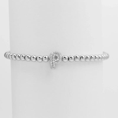 Xi Yin Hot Sale Brass Micro-Inlaid Bubble Balloon Diy26 English Letters Copper Bead Beaded Elastic Wire Bracelet