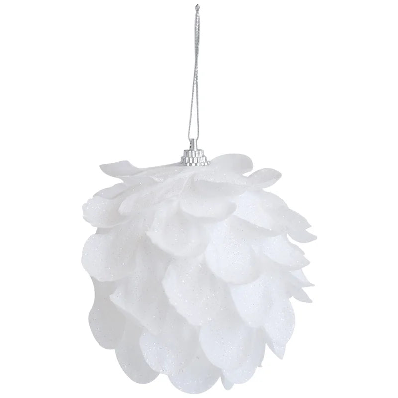 Plastic Ball Christmas Ball Petal Glitter White Foam Ball Christmas Decorations Christmas Tree Decoration Pendant
