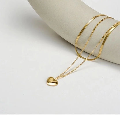 Fashion Heart Shape Titanium Steel Necklace 1 Piece