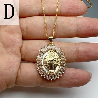 Minimalist Commute Round Copper Zircon Pendant Necklace In Bulk