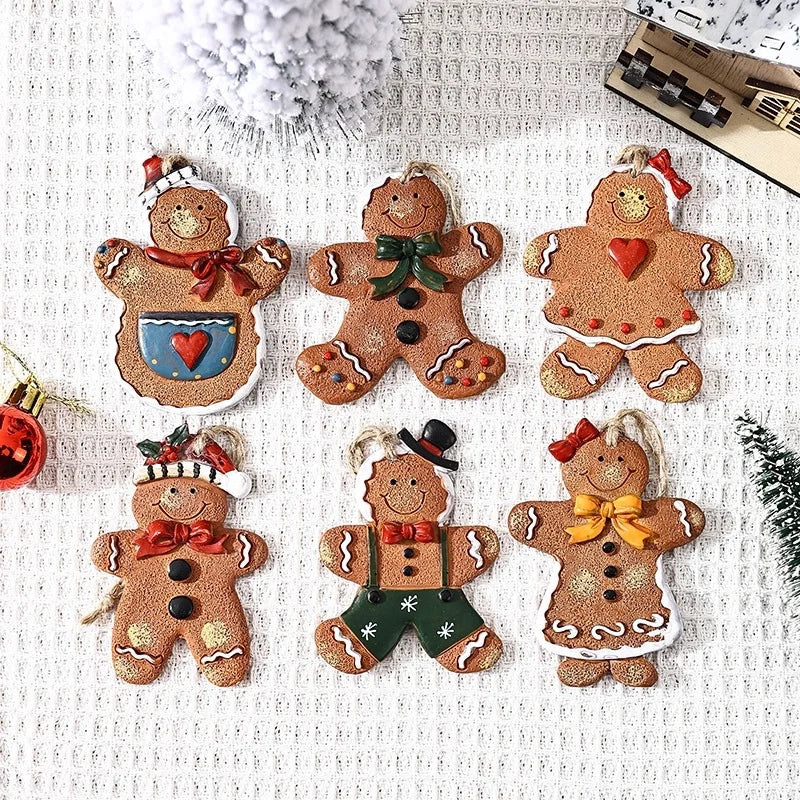 Christmas Cute Gingerbread Resin Party Festival Hanging Ornaments