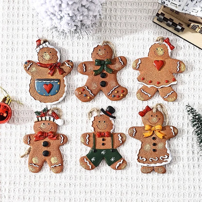 Christmas Cute Gingerbread Resin Party Festival Hanging Ornaments