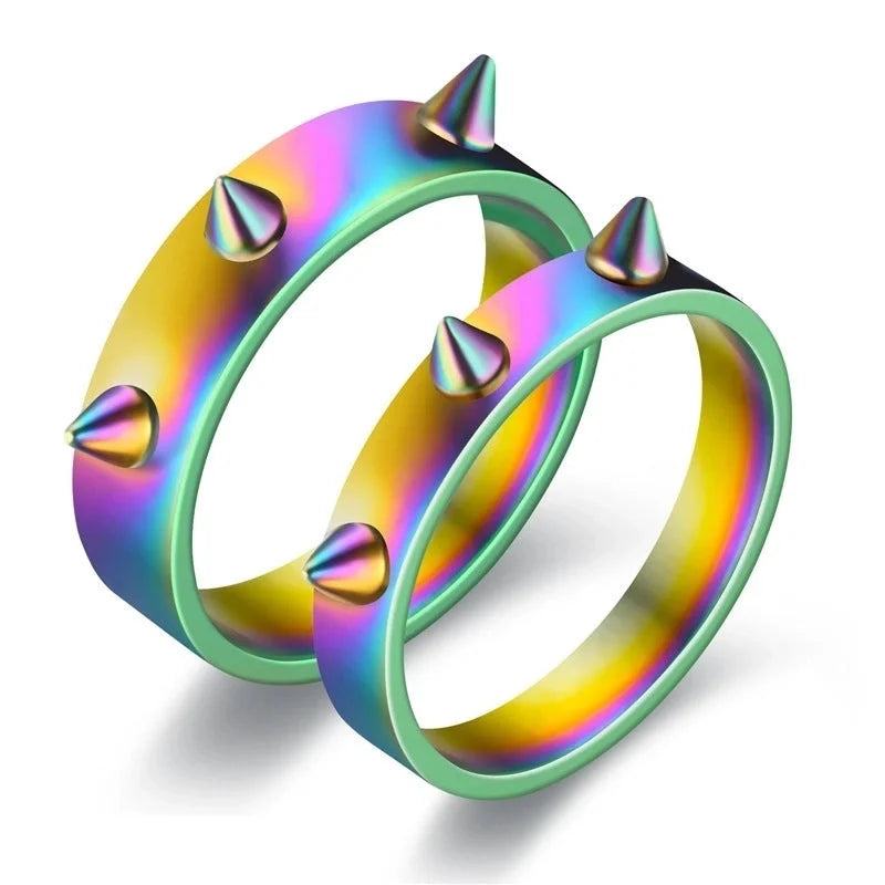 Minimalist Geometric Titanium Steel Rings