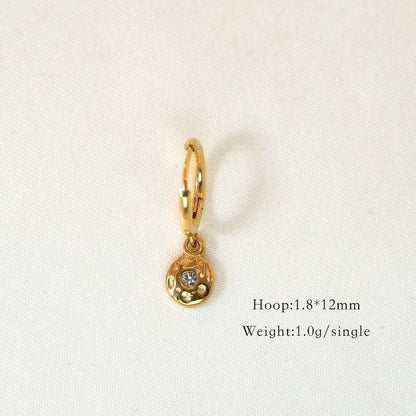 6 Pieces Minimalist Classic Style Solid Color Inlay 304 Stainless Steel Rhinestones Drop Earrings