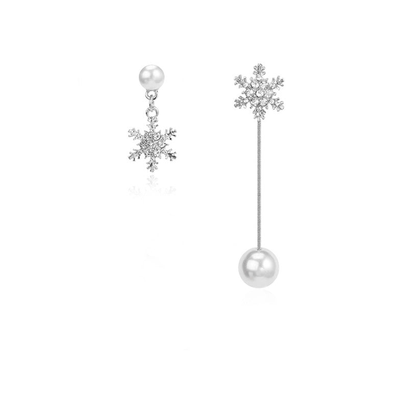 Fashion Snowflake Alloy Rhinestones Women's Drop Earrings 1 Pair