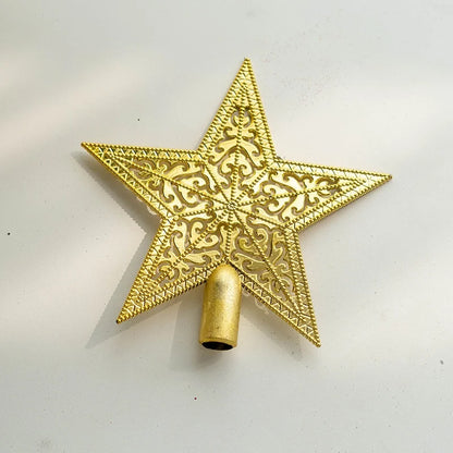 Gold Silver Red Sticky Powder Foam Plating Tree Top Star Five-pointed Star Christmas Tree Top Decoration