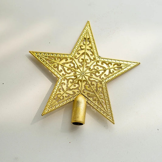 Gold Silver Red Sticky Powder Foam Plating Tree Top Star Five-pointed Star Christmas Tree Top Decoration