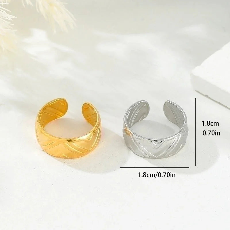 Casual Roman Style Solid Color 304 Stainless Steel Open Rings