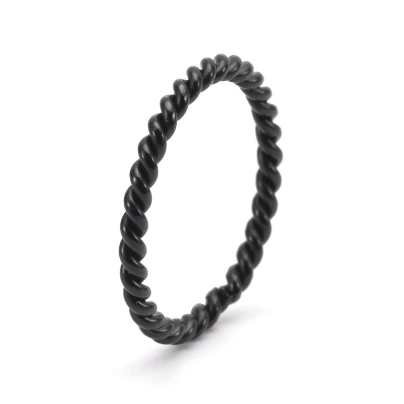 Fashion Solid Color Stainless Steel Handmade 18K Gold Plated Plating Rings