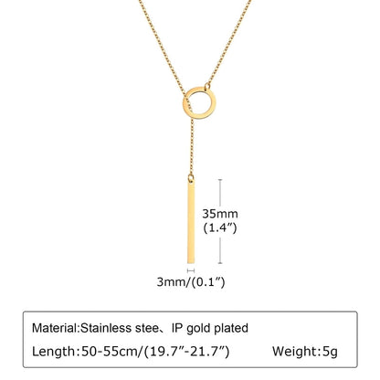 Minimalist Classic Style Solid Color 201 Stainless Steel Artificial Pearls Zircon 18K Gold Plated Layered Long Necklace