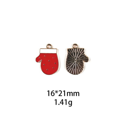 10 PCS/Package Zinc Alloy Christmas Hat Christmas Socks Pendant Jewelry Accessories