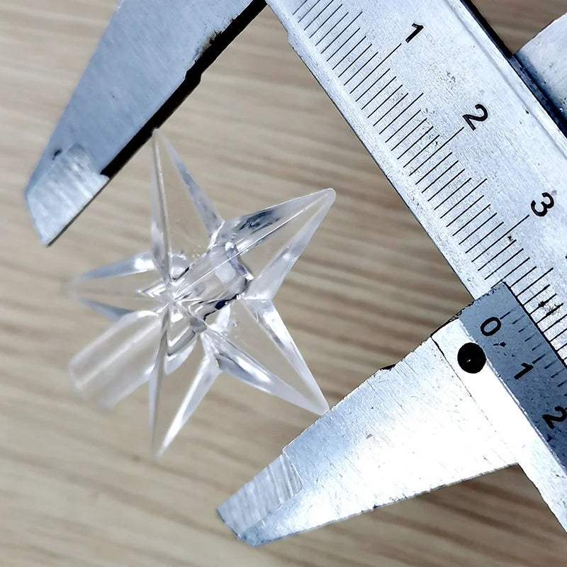 10 Pieces Transparent Round Ball Snowflake Small Five-star Christmas Tree Light String Accessories Five-pointed Star Tree Top Star Christmas Decoration