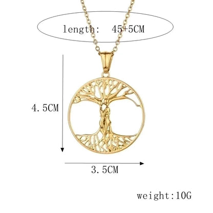 Casual Minimalist Life Tree 304 Stainless Steel Plating Pendant Necklace