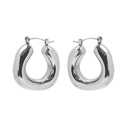 1 Pair IG Style Minimalist C Shape U Shape Geometric 304 Stainless Steel Drop Earrings Earrings Ear Studs