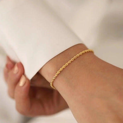 Minimalist Geometric 316L Stainless Steel 18K Gold Plated Bracelets In Bulk