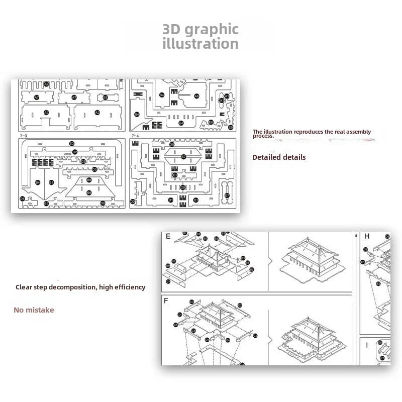 Stall Supply Children's Wooden 3D Puzzle Adult Puzzle Christmas Building Handmade Educational Model Toy