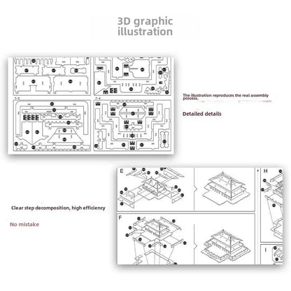 Stall Supply Children's Wooden 3D Puzzle Adult Puzzle Christmas Building Handmade Educational Model Toy