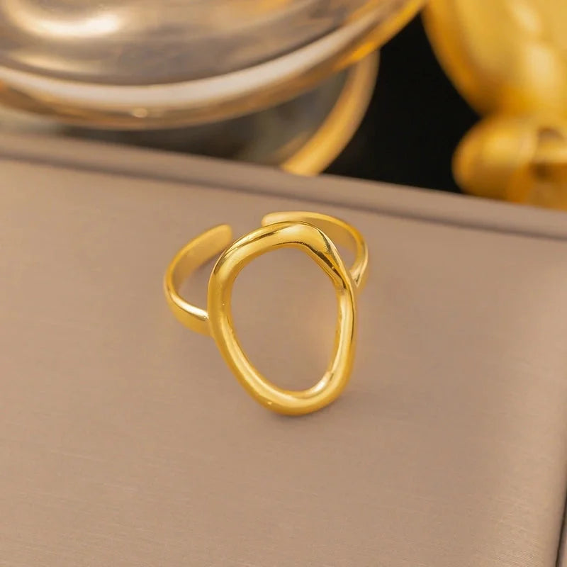 3 Pieces Minimalist Solid Color Titanium Steel Plating Rings