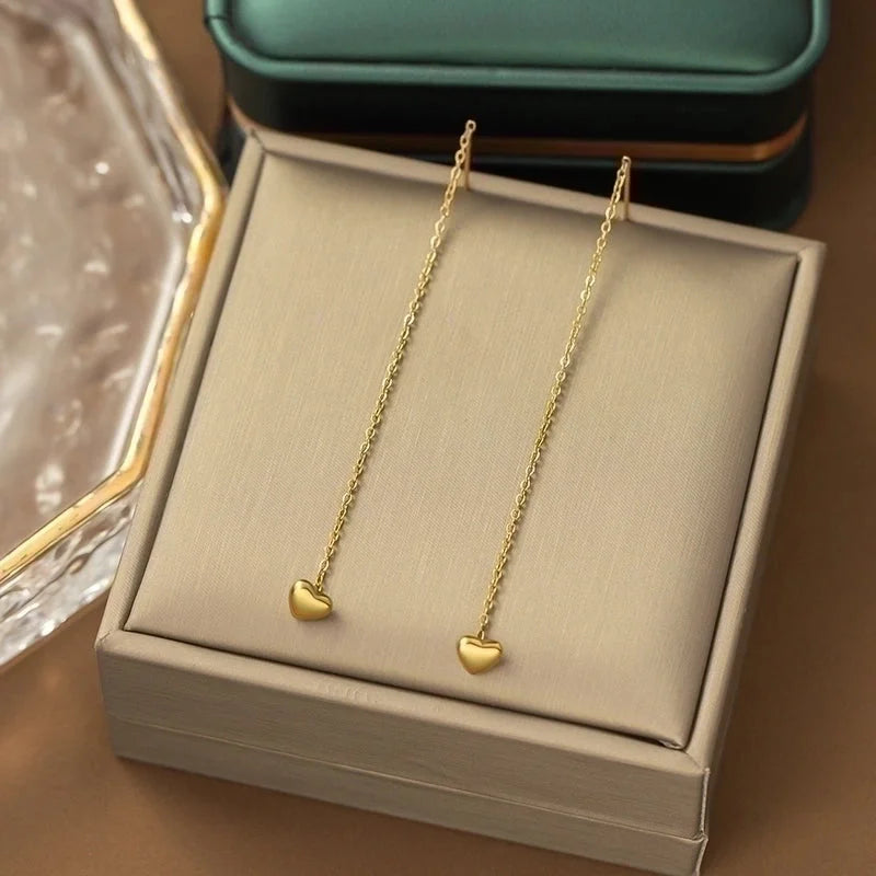 Casual Minimalist Heart Shape Titanium Steel Plating Inlay Pearl Shell Bracelets Earrings Necklace