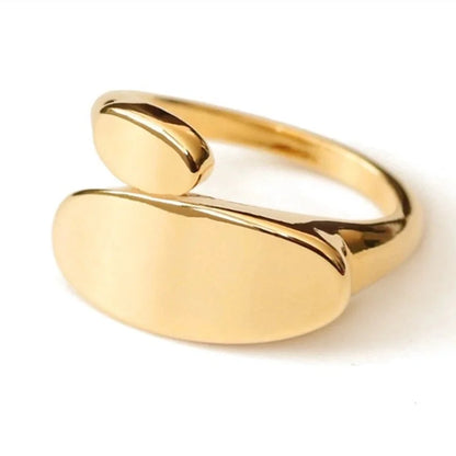 Basic Modern Style Classic Style Water Droplets 18K Gold Plated Metal Adjustable Ring Open Rings