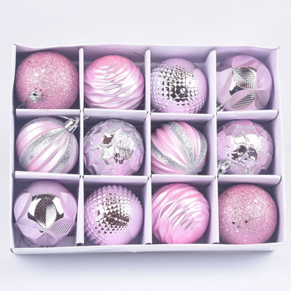 Hot-selling Christmas Supplies Gift Decoration Colorful Balls 6cm 12-pack Boxed Painted Irregular Christmas Balls