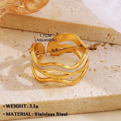 Minimalist Geometric 304 Stainless Steel Plating Open Rings