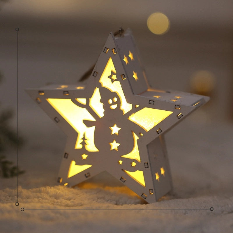 Christmas Minimalist Classic Style Christmas House Christmas Tree Wood Party Festival Hanging Ornaments Decorations Hanging Ornaments