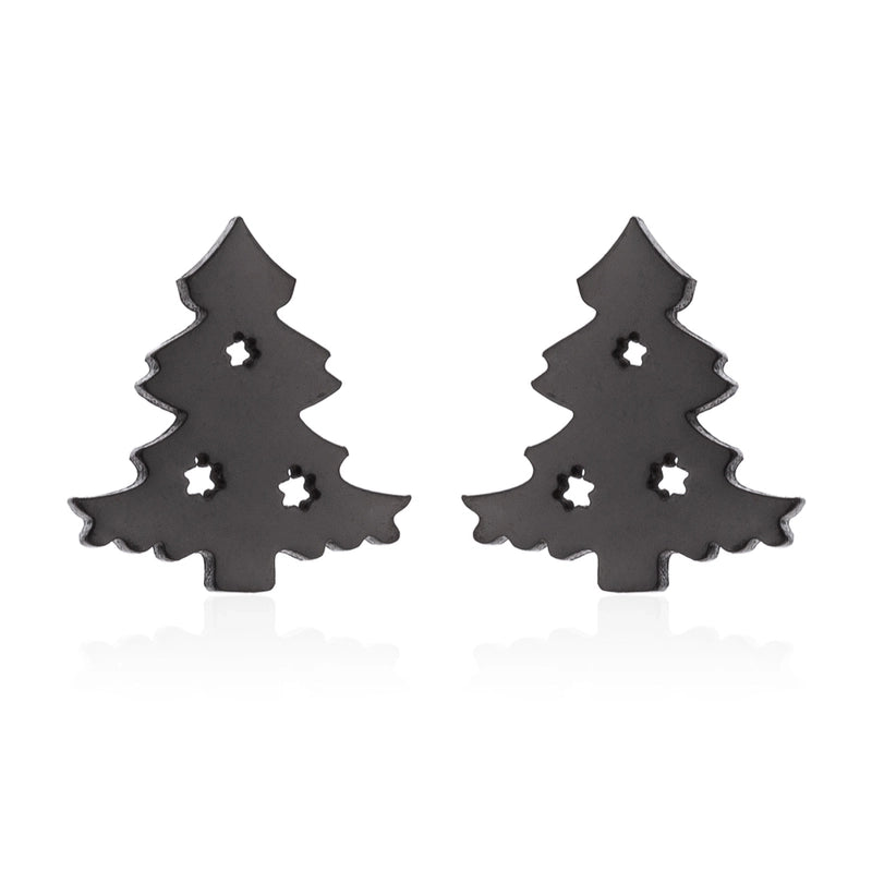 1 Pair Fashion Christmas Tree Plating 304 Stainless Steel 18K Gold Plated Ear Studs