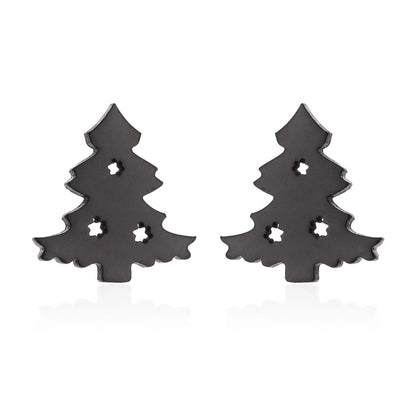 1 Pair Fashion Christmas Tree Plating 304 Stainless Steel 18K Gold Plated Ear Studs