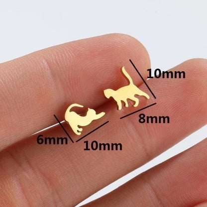 1 Pair Fashion Animal 304 Stainless Steel 18K Gold Plated Ear Studs