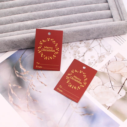 100 PCS/Package Minimalist Classic Style Christmas Color Block Jewelry Packaging Cards