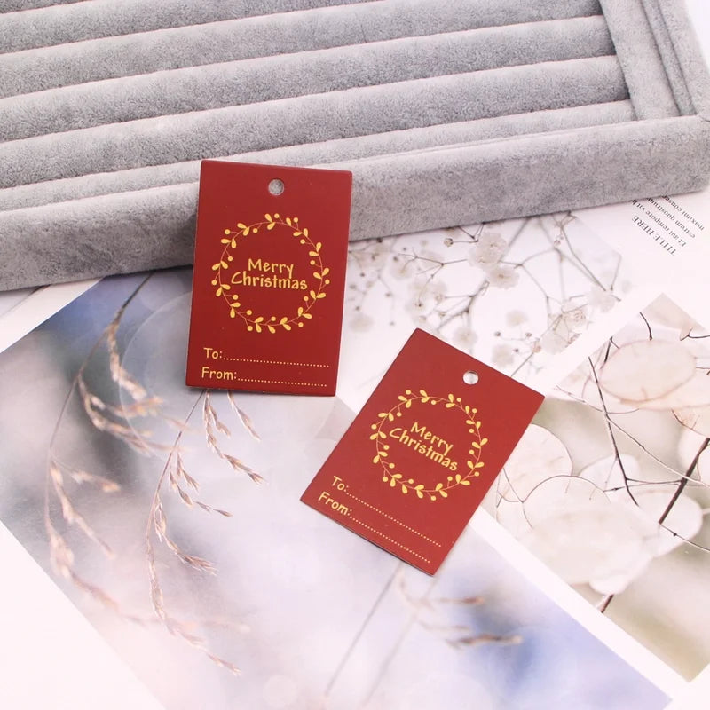 100 PCS/Package Minimalist Classic Style Christmas Color Block Jewelry Packaging Cards