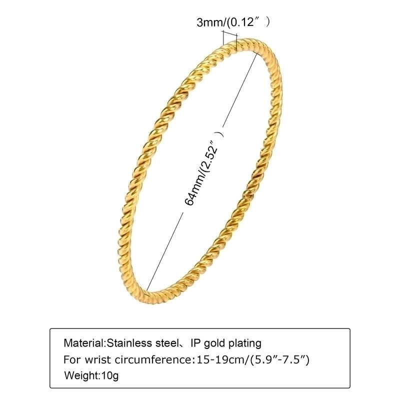 Elegant Geometric Stainless Steel Inlay Zircon 18k Gold Plated Bangle