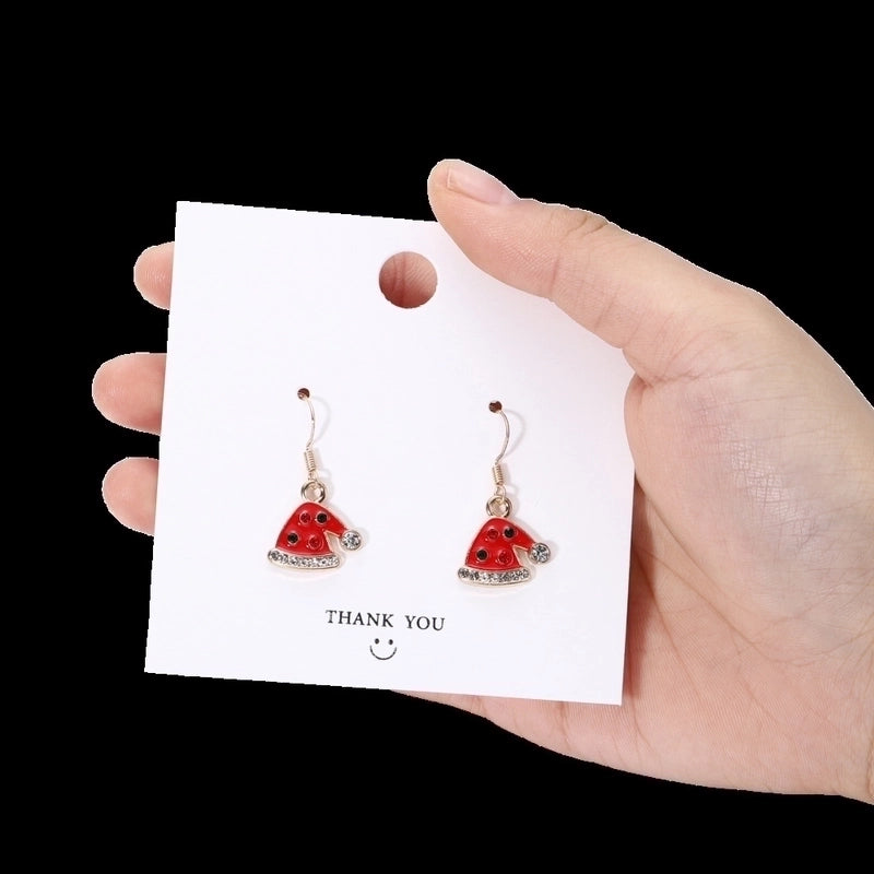 Fashion Christmas Tree Snowflake Elk Silver Plated Enamel Women's Earrings 1 Pair