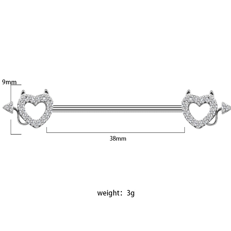 1 Piece Ear Cartilage Rings & Studs Fashion Heart Shape Rose Butterfly 316L Stainless Steel Alloy Copper Plating Inlay Rhinestones Glass White Gold Plated Gold Plated