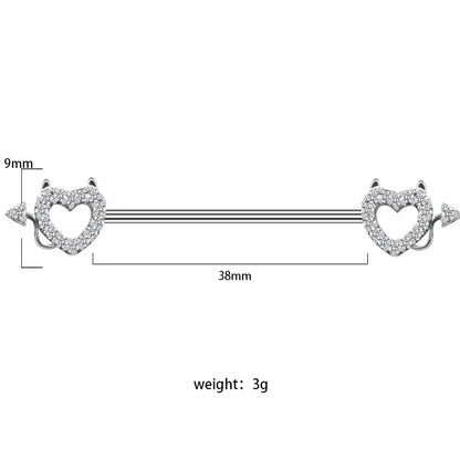 1 Piece Ear Cartilage Rings & Studs Fashion Heart Shape Rose Butterfly 316L Stainless Steel Alloy Copper Plating Inlay Rhinestones Glass White Gold Plated Gold Plated