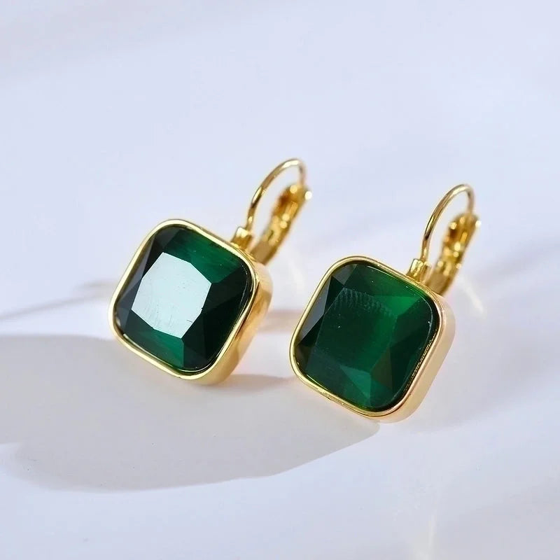 1 Pair Minimalist Square Plating Inlay Stainless Steel Zircon Gold Plated Ear Studs