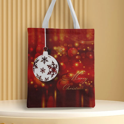 Christmas Unisex Polyester Christmas House Christmas Tree Santa Claus Cute Square Open Handbag