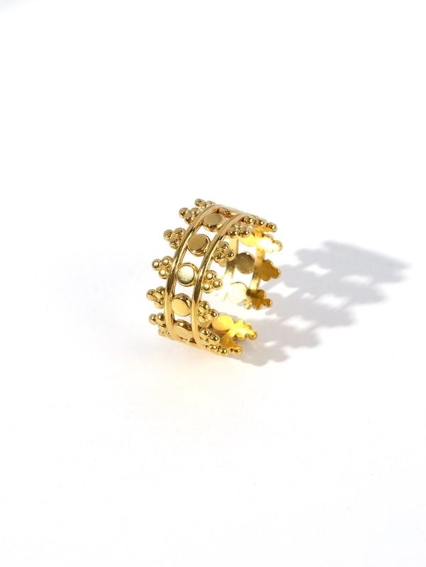 Retro Life Tree Solid Color Rectangle 304 Stainless Steel Open Rings