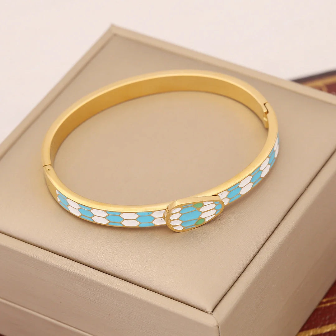 Retro Vintage Snake Stainless Steel Oil Dripping Bangles