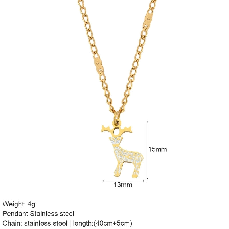 Nordic Style Classic Style Gingerbread Moon 316L Stainless Steel Plating Pendant Necklace