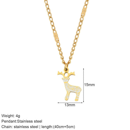 Nordic Style Classic Style Gingerbread Moon 316L Stainless Steel Plating Pendant Necklace