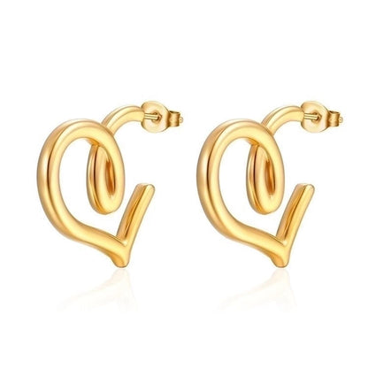 1 Pair Minimalist Classic Style Solid Color Plating 201 Stainless Steel 18K Gold Plated Earrings