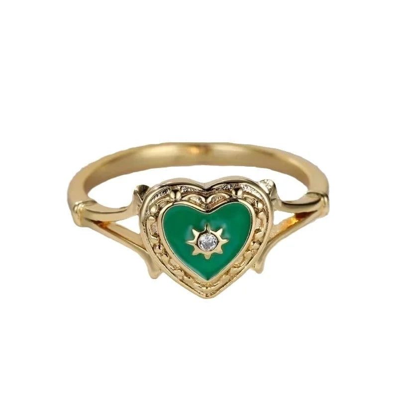 Copper Gothic Heart Shape Rings