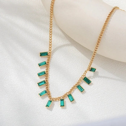 Retro Vacation Classic Style Geometric 304 Stainless Steel 18K Gold Plated Pendant Necklace Multi Charms Necklace