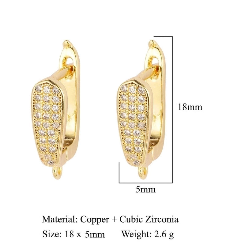 1 Pair Minimalist Solid Color Inlay Copper Zircon Earrings