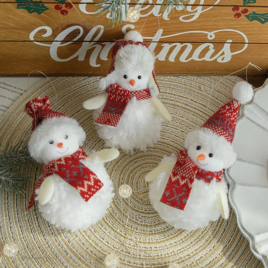 Christmas Casual Elegant Cute Snowman Plush Holiday Banquet Party Hanging Ornaments Decorations Hanging Ornaments